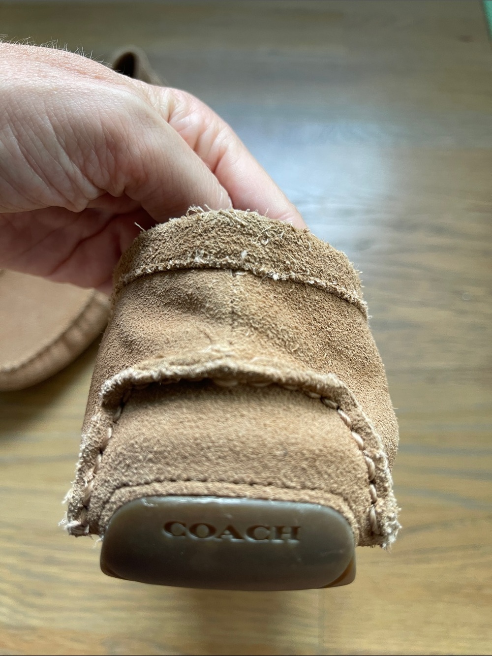 Coach Suede Moccasin Loafers in Light Brown - Picture 6 of 7